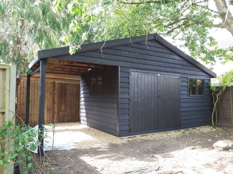 Workshop and Canopy designed, built and installed by Hutchinsons in Essex