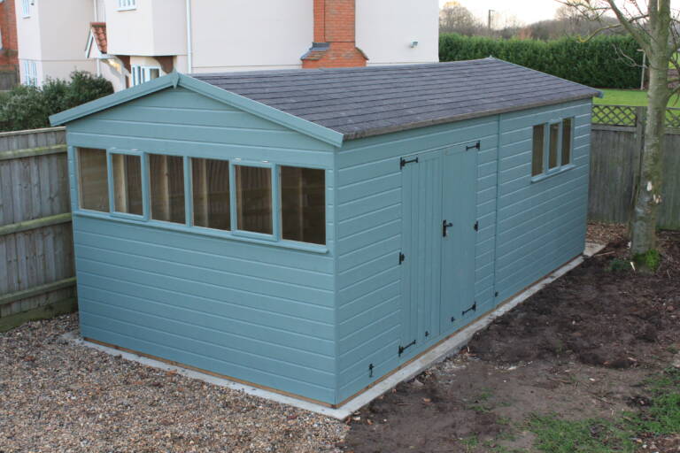 Painted Workshop designed, built and installed by Hutchinsons in Essex