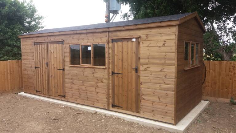 Twin Shed designed, built and installed by Hutchinsons in Essex